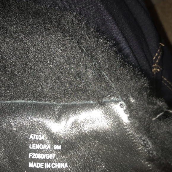 Coach Black Fur and Suede Gold Button Ankle Boots - Picture 8 of 8